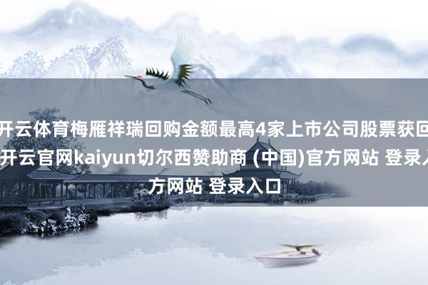 开云体育梅雁祥瑞回购金额最高4家上市公司股票获回购-开云官网kaiyun切尔西赞助商 (中国)官方网站 登录入口