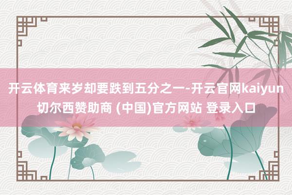 开云体育来岁却要跌到五分之一-开云官网kaiyun切尔西赞助商 (中国)官方网站 登录入口