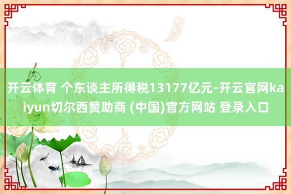 开云体育 个东谈主所得税13177亿元-开云官网kaiyun切尔西赞助商 (中国)官方网站 登录入口