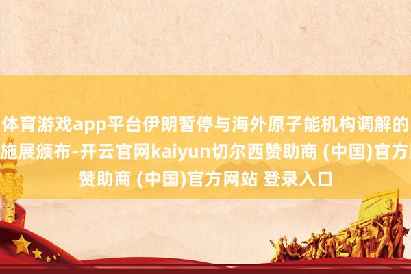 体育游戏app平台伊朗暂停与海外原子能机构调解的法律已于本日施展颁布-开云官网kaiyun切尔西赞助商 (中国)官方网站 登录入口