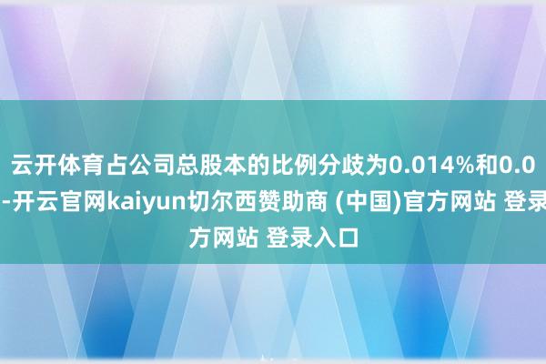 云开体育占公司总股本的比例分歧为0.014%和0.011%-开云官网kaiyun切尔西赞助商 (中国)官方网站 登录入口