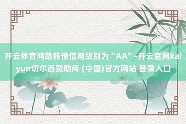 开云体育鸿路转债信用级别为“AA”-开云官网kaiyun切尔西赞助商 (中国)官方网站 登录入口