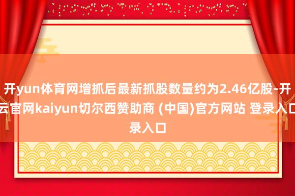 开yun体育网增抓后最新抓股数量约为2.46亿股-开云官网kaiyun切尔西赞助商 (中国)官方网站 登录入口