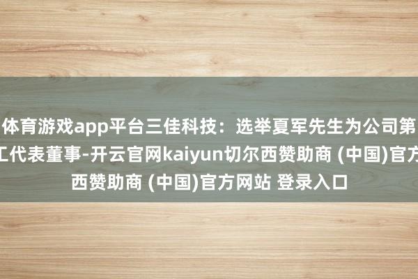 体育游戏app平台三佳科技:选举夏军先生为公司第九届董事会员工代表董事-开云官网kaiyun切尔西赞助商 (中国)官方网站 登录入口