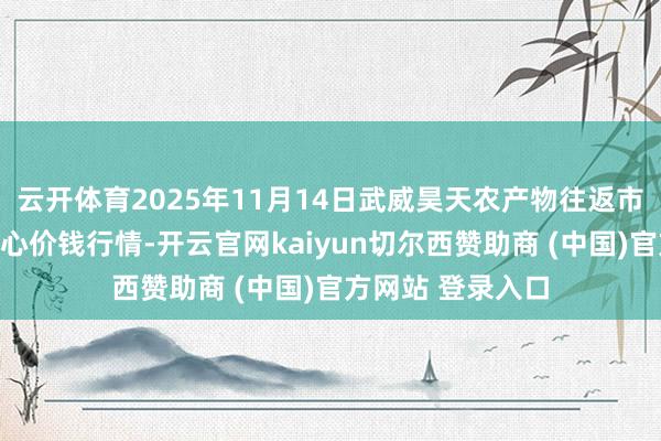云开体育2025年11月14日武威昊天农产物往返市集暨仓储物流中心价钱行情-开云官网kaiyun切尔西赞助商 (中国)官方网站 登录入口