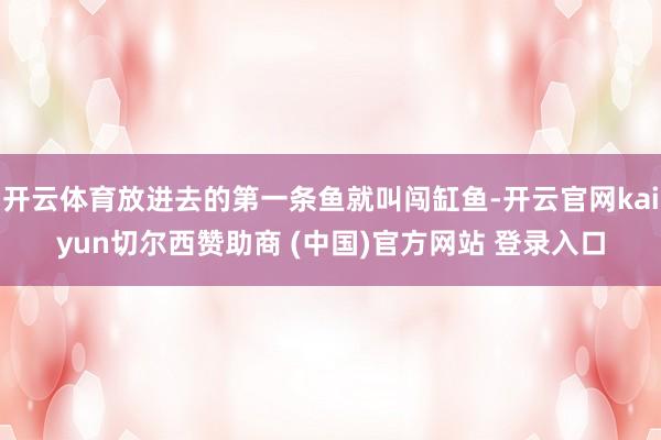 开云体育放进去的第一条鱼就叫闯缸鱼-开云官网kaiyun切尔西赞助商 (中国)官方网站 登录入口