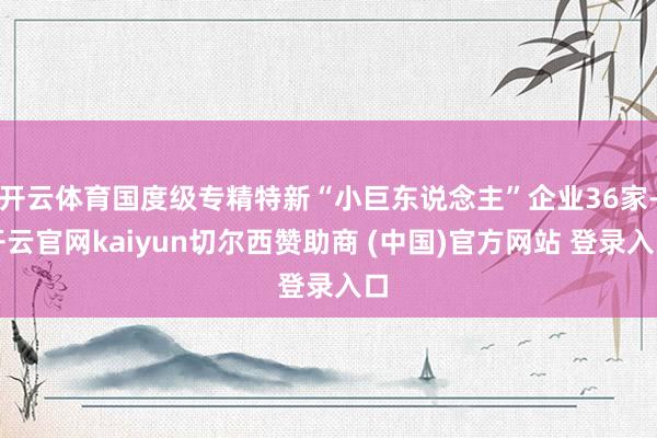 开云体育国度级专精特新“小巨东说念主”企业36家-开云官网kaiyun切尔西赞助商 (中国)官方网站 登录入口