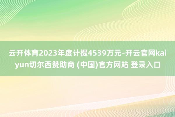 云开体育2023年度计提4539万元-开云官网kaiyun切尔西赞助商 (中国)官方网站 登录入口