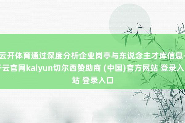 云开体育通过深度分析企业岗亭与东说念主才库信息-开云官网kaiyun切尔西赞助商 (中国)官方网站 登录入口