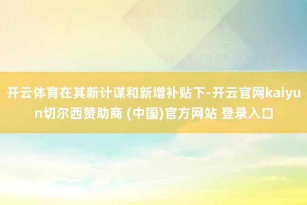 开云体育在其新计谋和新增补贴下-开云官网kaiyun切尔西赞助商 (中国)官方网站 登录入口