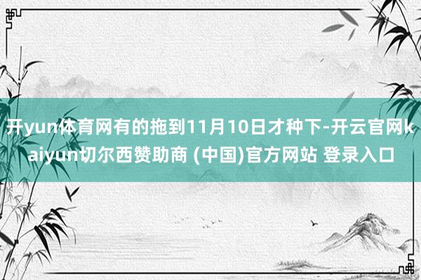 开yun体育网有的拖到11月10日才种下-开云官网kaiyun切尔西赞助商 (中国)官方网站 登录入口