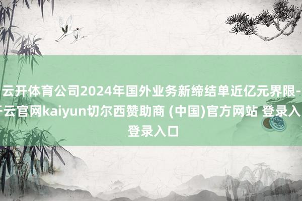 云开体育公司2024年国外业务新缔结单近亿元界限-开云官网kaiyun切尔西赞助商 (中国)官方网站 登录入口