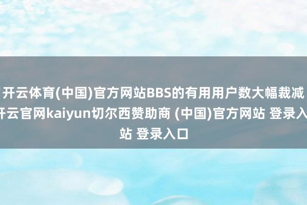 开云体育(中国)官方网站BBS的有用用户数大幅裁减-开云官网kaiyun切尔西赞助商 (中国)官方网站 登录入口